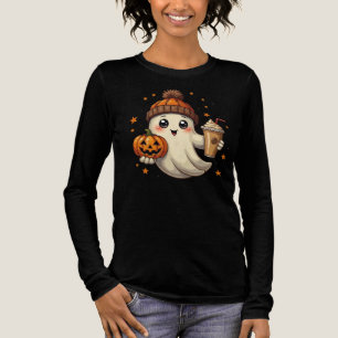 Schattigee geest met pompoen & koffie Halloween T- Tri-Blend Shirt