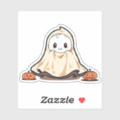 Schattigee geest met pompoenen sticker (Vel)