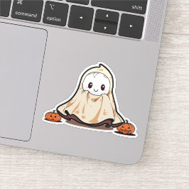 Schattigee geest met pompoenen sticker
