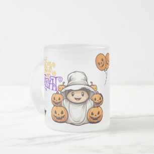 Schattigee geest met pompoenen Trick or treat Hall Matglas Koffiemok