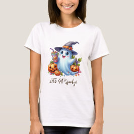 Schattigee geest met spookachtige drinken, Hallowe T-shirt