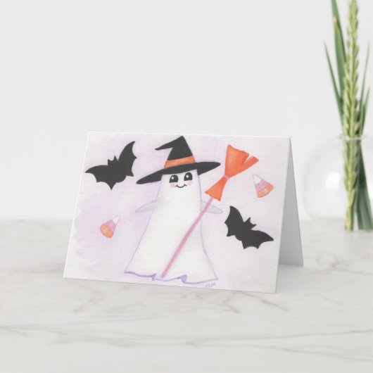 Schattigee geest met vleermuizen en snoep kaart (Voorkant)