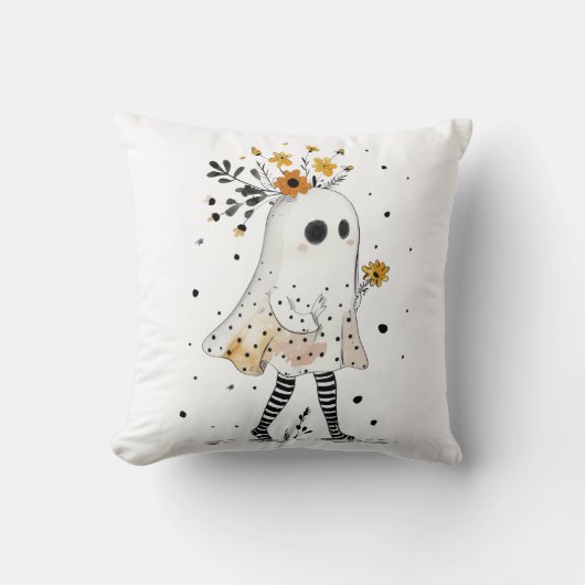 Schattigee geest met zonnebloemen grillige Hallowe Kussen (Voorkant)