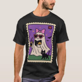 Schattigee geest met zwarte kat t-shirt (Voorkant)