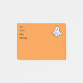 Schattigee geest op Halloween Oranje boodschap Post-it® Notes (Voorkant)