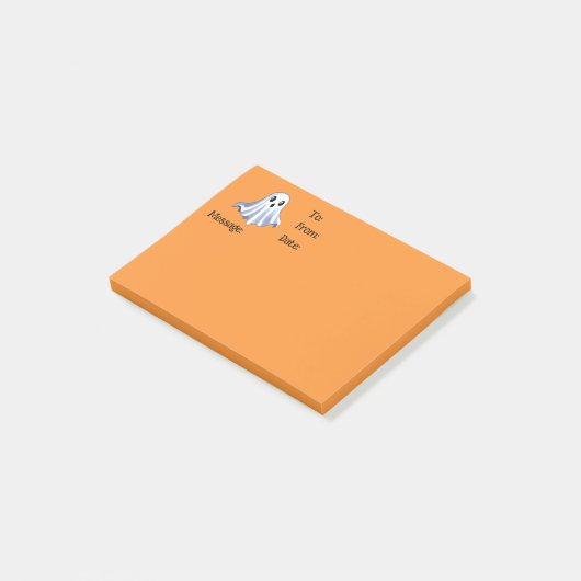 Schattigee geest op Halloween Oranje boodschap Post-it® Notes (Schuin)