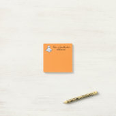 Schattigee geest op Halloween Sinaasappel Post-it® Notes (Op bureau)