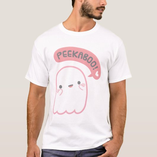 Schattigee geest speelt peekaboo t-shirt (Voorkant)