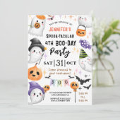 Schattigee geest spooktacular Halloween 4e verjaar Kaart (Staand voorkant)