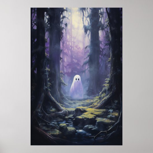 Schattigee geest verloren in Spooky Forest Poster (Voorkant)