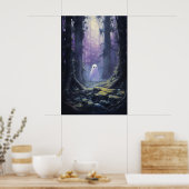 Schattigee geest verloren in Spooky Forest Poster (Keuken)