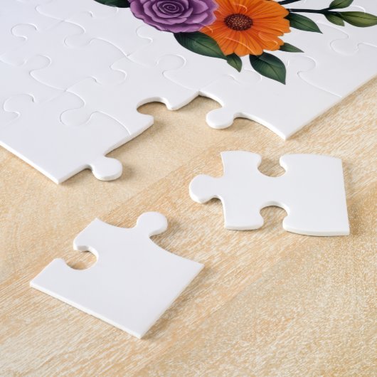 Schattigee Geesten Bloemen Pompoenen Vleermuizen H Legpuzzel (Zijkant)