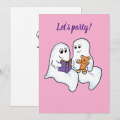Schattigee geesten die samen lezen tijdens Hallowe Kaart (Voorkant / Achterkant)