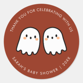 Schattigee geesten Double Trouble Twins Baby showe Ronde Sticker