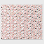 Schattigee geesten en bloemen naadloos Halloween-p Cadeaupapier (Vlak)