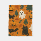 Schattigee geesten en pompoenen | Halloween fleece Deken (Voorkant)