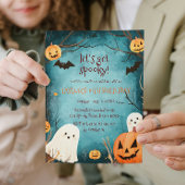 Schattigee geesten en pompoenen Halloween verjaard Kaart