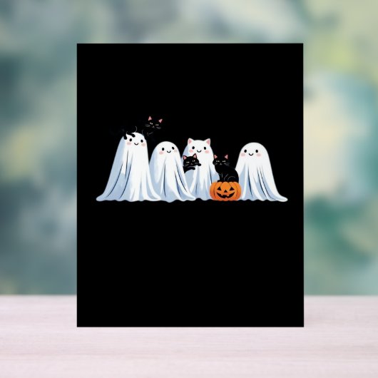 Schattigee geesten en zwarte katten Halloween - Sp Acryl Bord (Neutraal)
