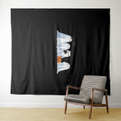 Schattigee geesten en zwarte katten Halloween - Sp Wandkleed (In Situ (horizontaal))