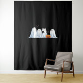 Schattigee geesten en zwarte katten Halloween - Sp Wandkleed (In situ)