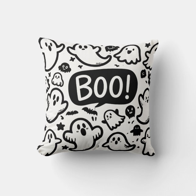 Schattigee geesten Halloween Boo Ontwerp Kussen (Voorkant)