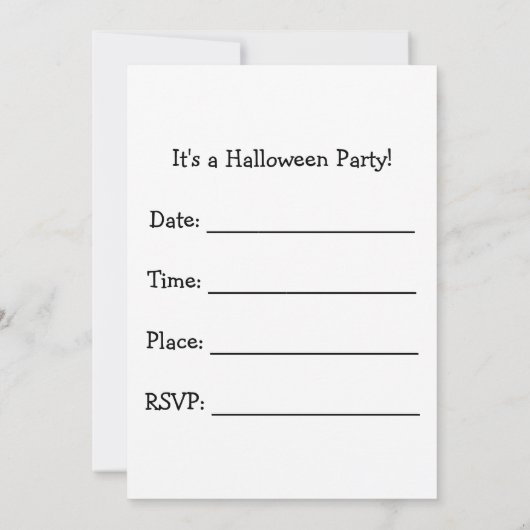 Schattigee Geesten Halloween Party Invitation voor Kaart (Achterkant)