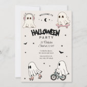 Schattigee Geesten Halloween Party Kaart (Voorkant)