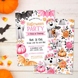 Schattigee geesten Halloween Party & Trick or Trea Kaart