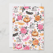 Schattigee geesten Halloween Party & Trick or Trea Kaart (Achterkant)