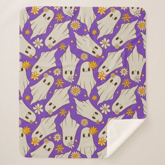 Schattigee geesten Halloween-patroon Sherpa Deken (Voorkant)