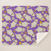 Schattigee geesten Halloween-patroon Sherpa Deken (Voorkant (horizontaal))