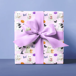 Schattigee geesten Halloween Roze Pastels Cadeaupapier
