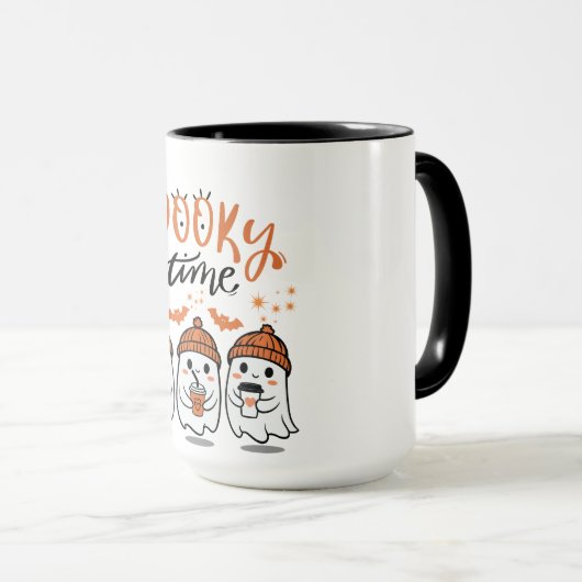 Schattigee geesten Halloween Spooky Time Mok (Voorkant rechts)