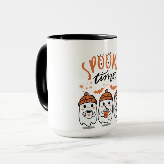 Schattigee geesten Halloween Spooky Time Mok (Voorkant links)