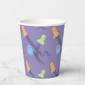 Schattigee geesten in lila, Halloween Papieren Bekers (Voorkant)