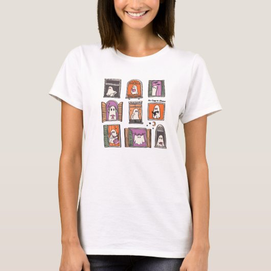 Schattigee geesten in Windows Halloween T-Shirt (Voorkant)