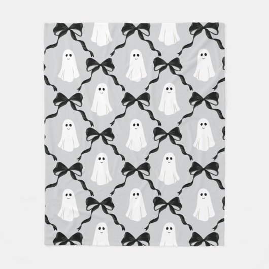 Schattigee geesten met Coquette Black Bows Hallowe Fleece Deken (Voorkant)