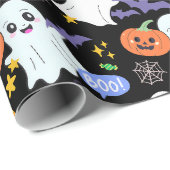 Schattigee Geesten met Pompoenen Halloween Cadeaupapier (Rol Hoek)