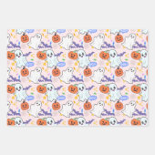 Schattigee Geesten met Pompoenen Halloween Inpakpapier Vel (Voorkant)