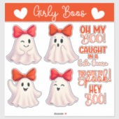 Schattigee geesten met rode bogen sticker (Vel)