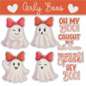 Schattigee geesten met rode bogen sticker (Voorkant)