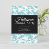 Schattigee Geesten Pastel Groen Halloween Diner Pa Kaart (Staand voorkant)