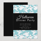 Schattigee Geesten Pastel Groen Halloween Diner Pa Kaart (Voorkant / Achterkant)