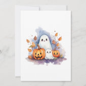 Schattigee Geesten Pompoenen Kinder Halloween Part Kaart (Achterkant)