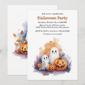 Schattigee Geesten Pompoenen Kinder Halloween Part Kaart (Voorkant / Achterkant)