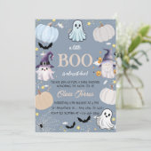 Schattigee geesten, pompoenen, Snoep, Halloween Ba Kaart (Staand voorkant)