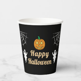 Schattigee geesten Pumpkin Spider Web Fun Hallowee Papieren Bekers