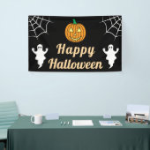 Schattigee geesten Pumpkin Spider Web Fun Hallowee Spandoek (Beurs)