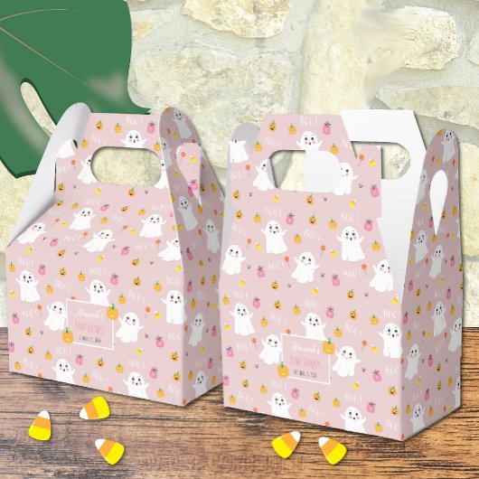 Schattigee Geesten Roze Halloween Baby shower Favo Bedankdoosjes