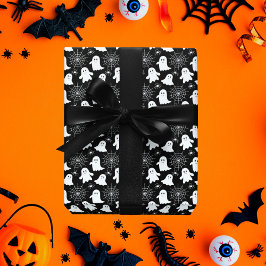 Schattigee geesten | Spinnen | Spider Webs Hallowe Cadeaupapier